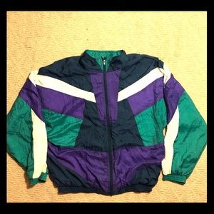 Vintage colorblock nylon windbreaker jacket